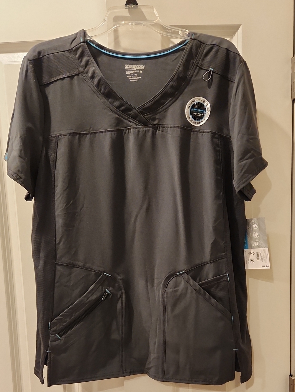 Scrubstar Scrubs Black WoMen’s V-Neck Short Sleeve Medical Top
